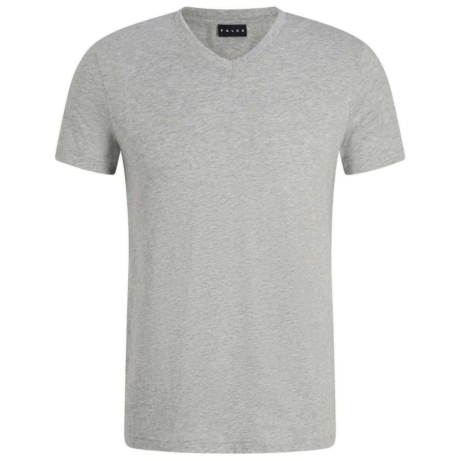 Falke Pima Jersey V-Neck T-Shirt - Light Grey