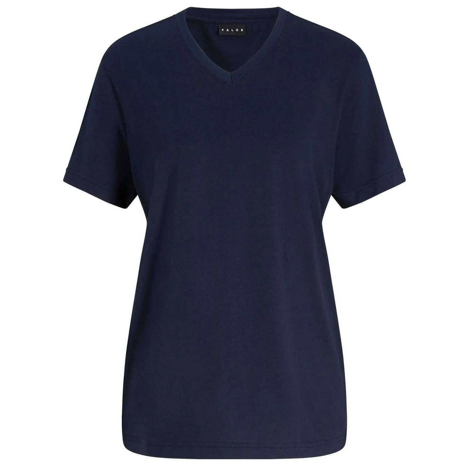 Falke Pima Jersey V-Neck T-Shirt - Space Blue