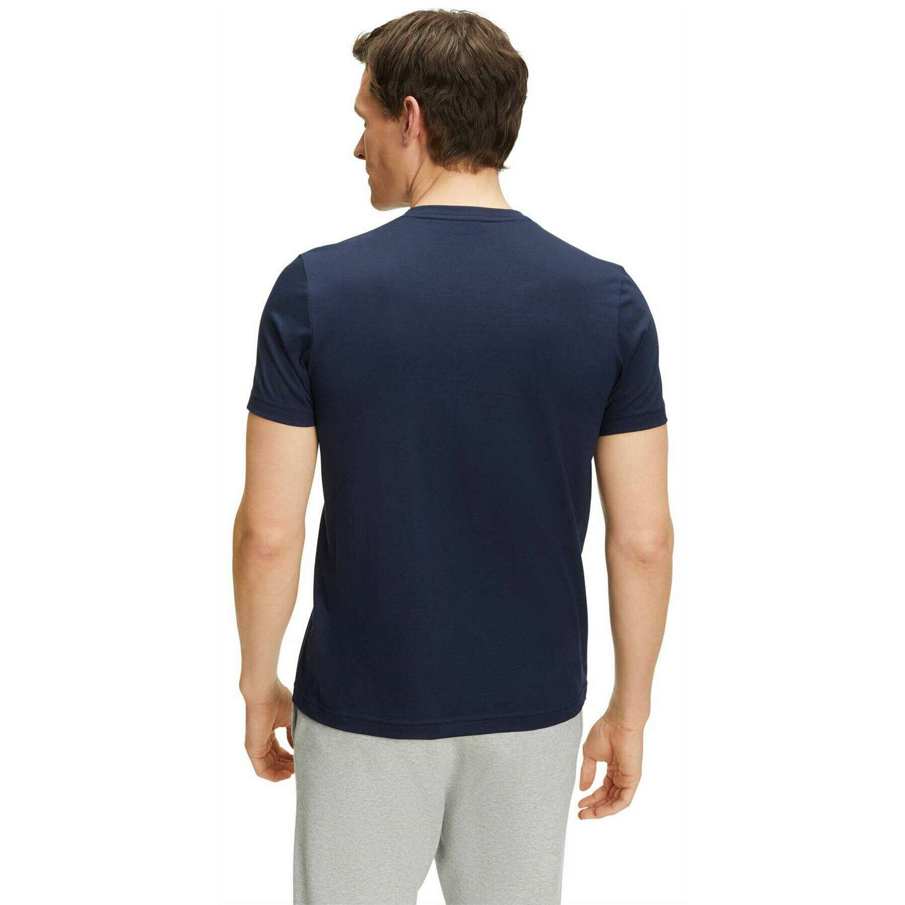 Falke Pima Jersey V-Neck T-Shirt - Space Blue - Image 3