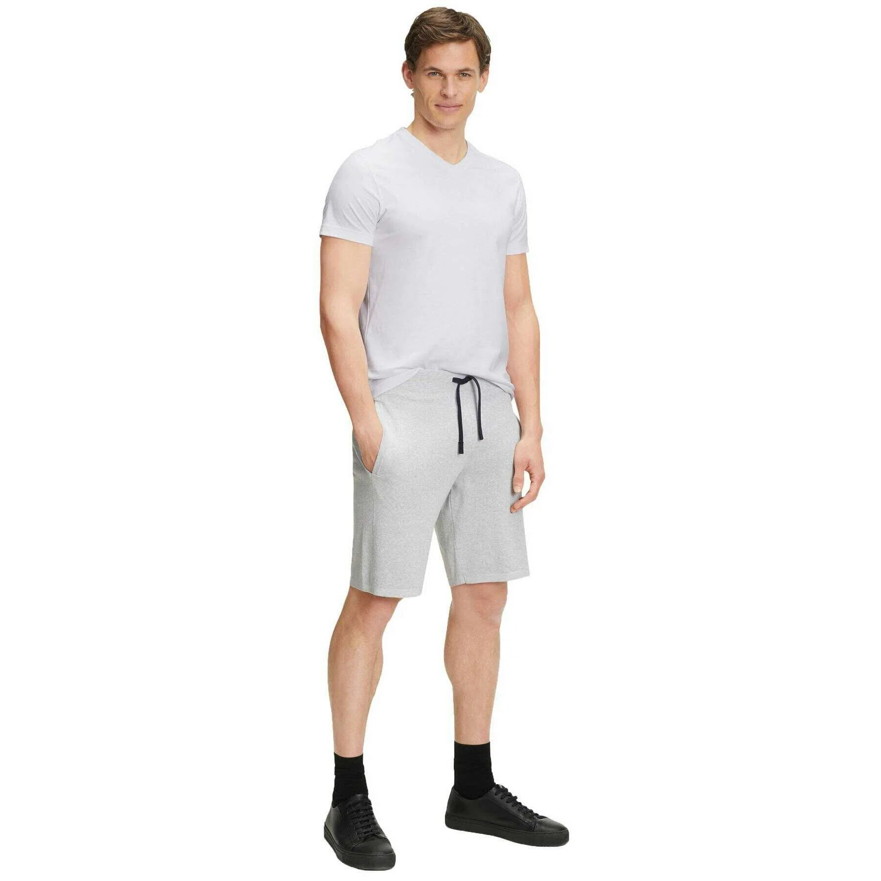 Falke Pima Jersey V-Neck T-Shirt - White - Image 5