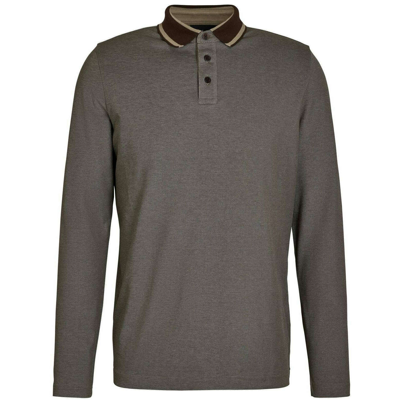Falke Pima Piqu  Detail Long Sleeve Polo Shirt - Grey