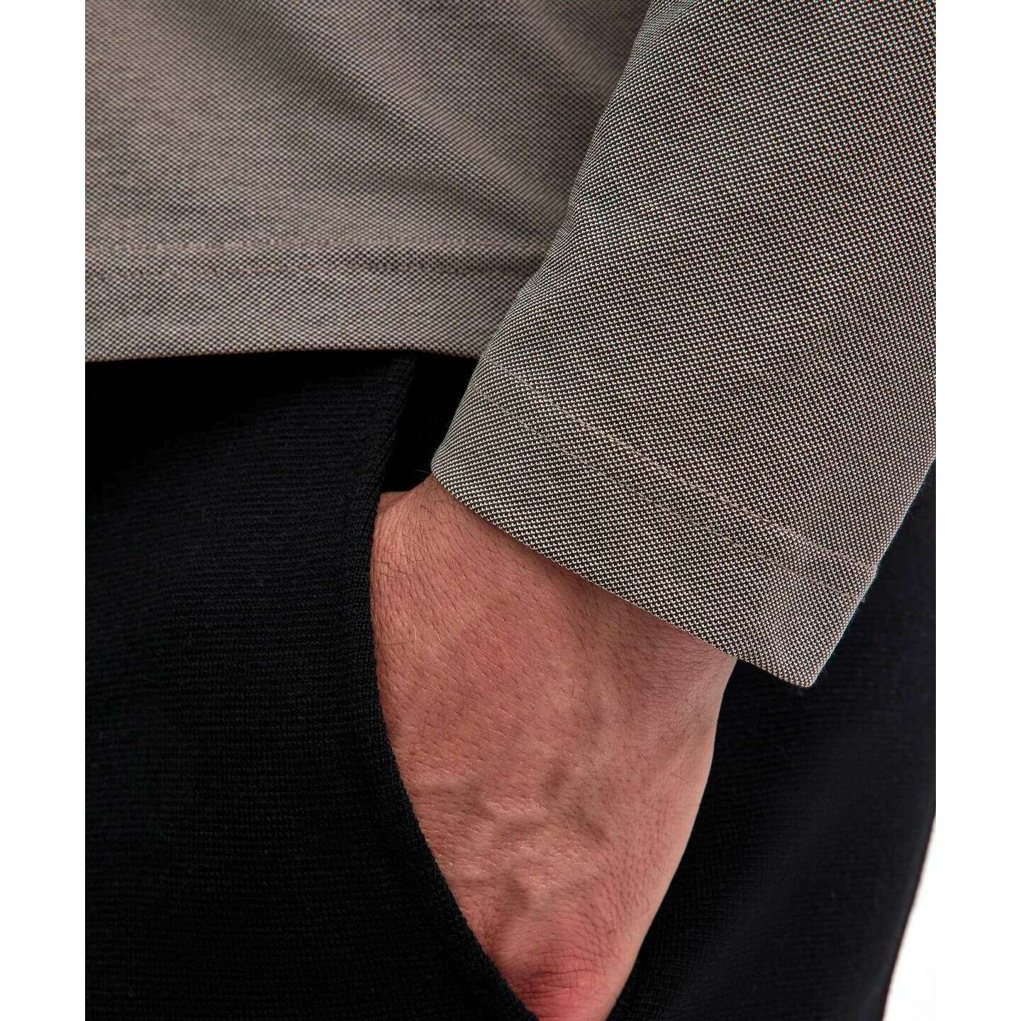 Falke Pima Piqu  Detail Long Sleeve Polo Shirt - Grey - Image 5