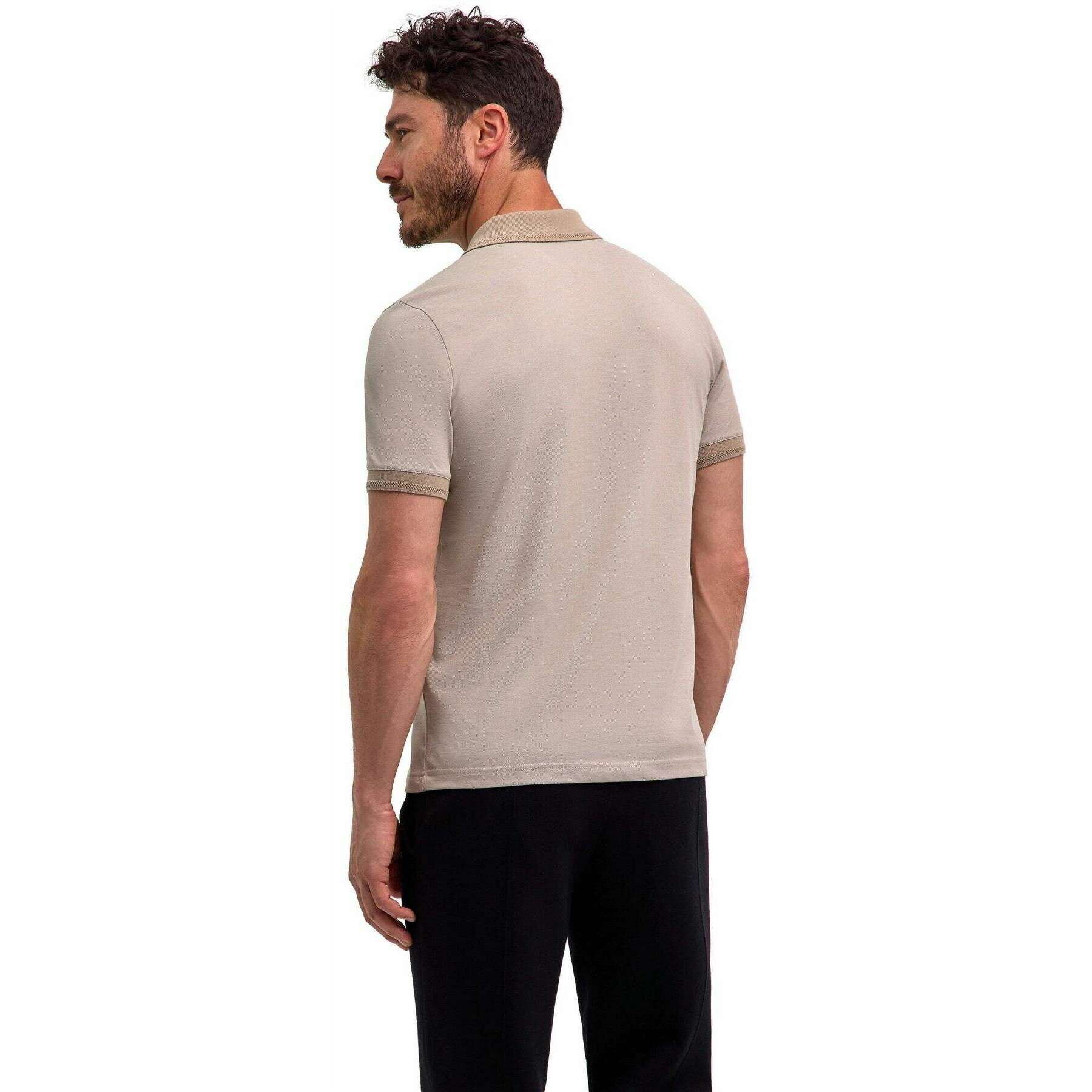 Falke Pima Piqu  Detail Polo Shirt - Beige - Image 3