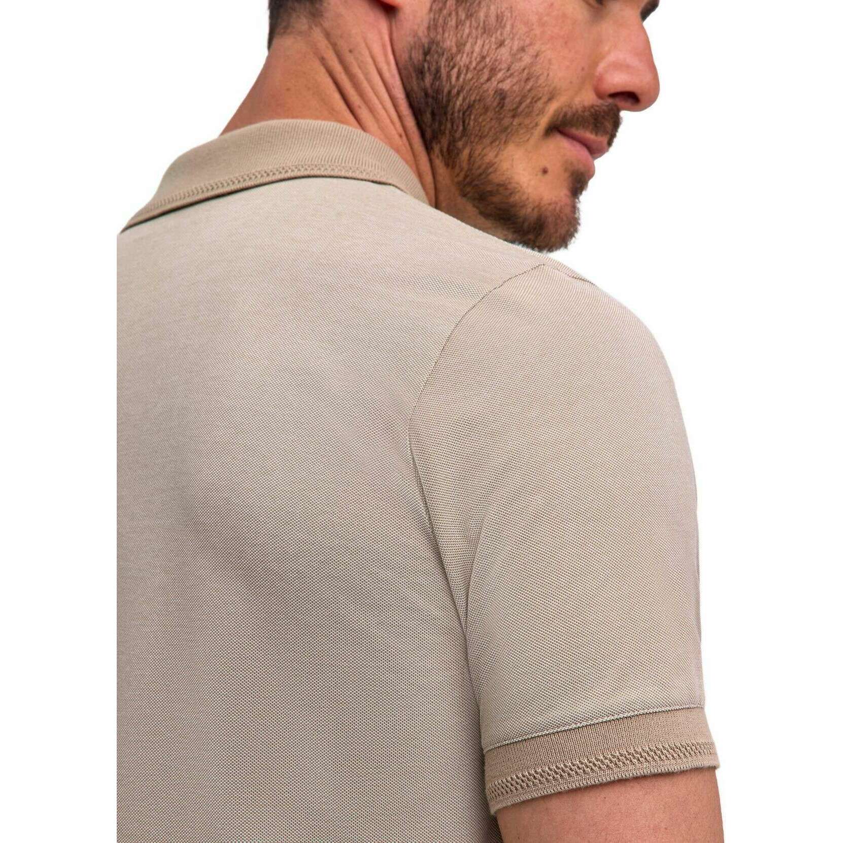Falke Pima Piqu  Detail Polo Shirt - Beige - Image 5