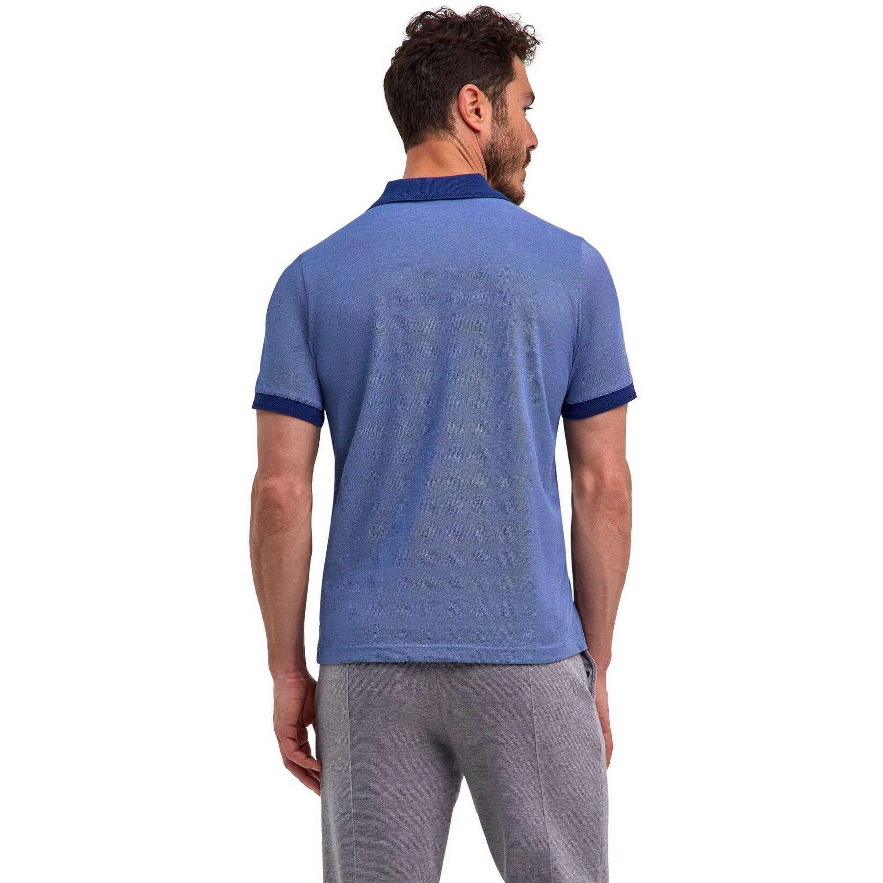 Falke Pima Piqu  Detail Polo Shirt - Blue - Image 3