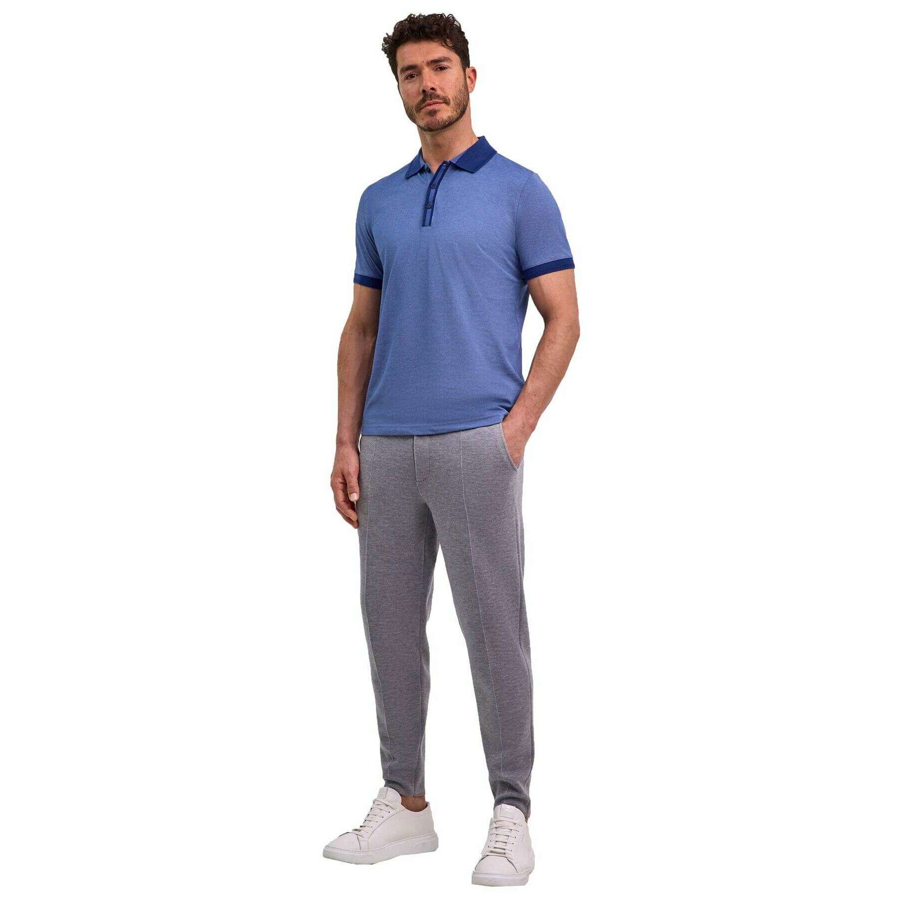 Falke Pima Piqu  Detail Polo Shirt - Blue - Image 6
