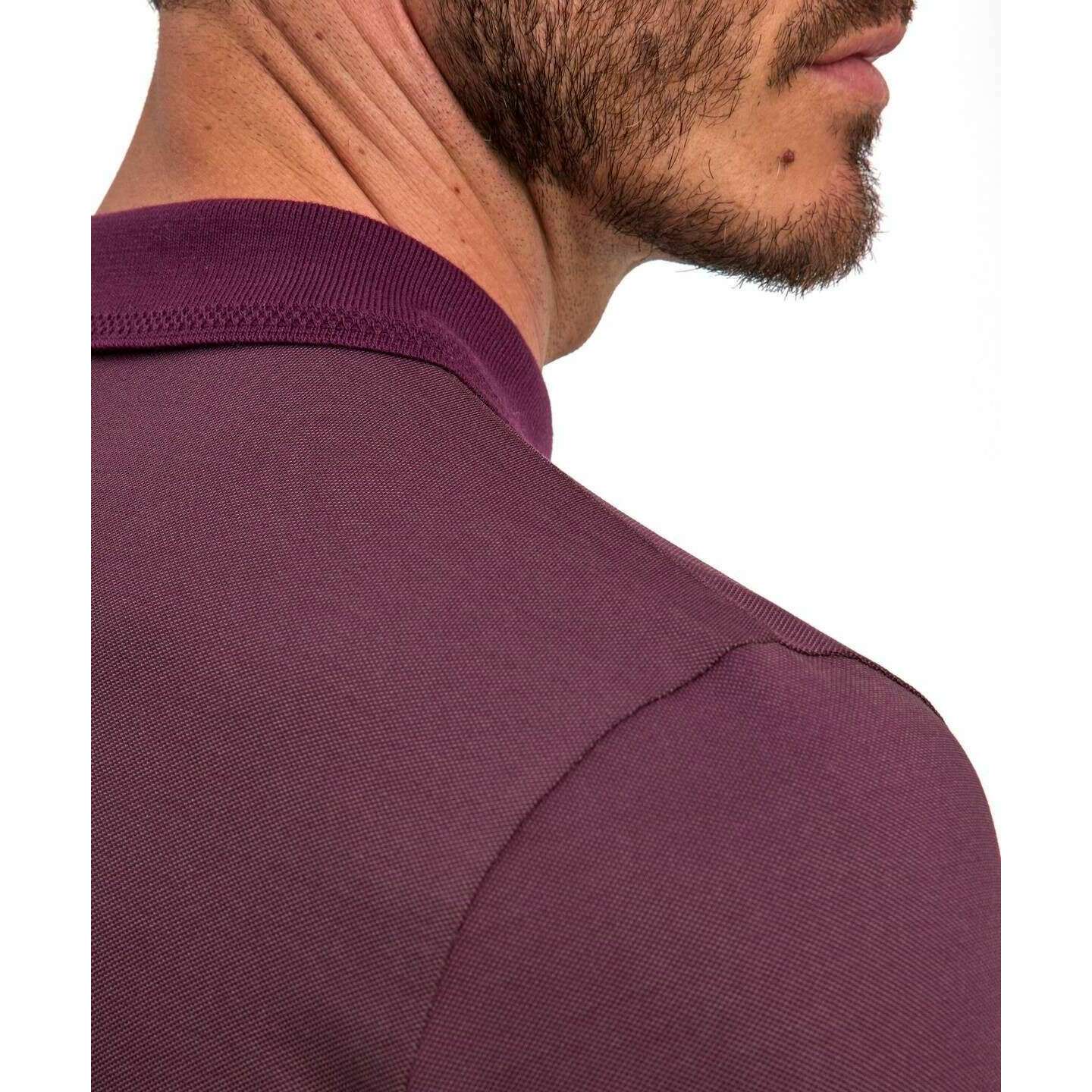 Falke Pima Piqu  Detail Polo Shirt - Burgundy - Image 5