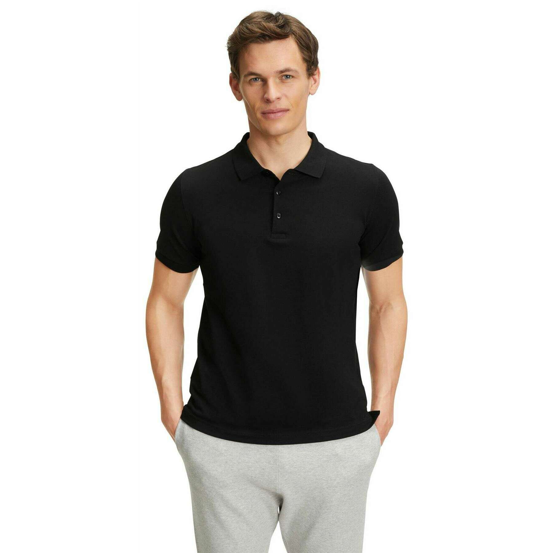 Falke Pima Piqu Polo Shirt - Black - Image 2