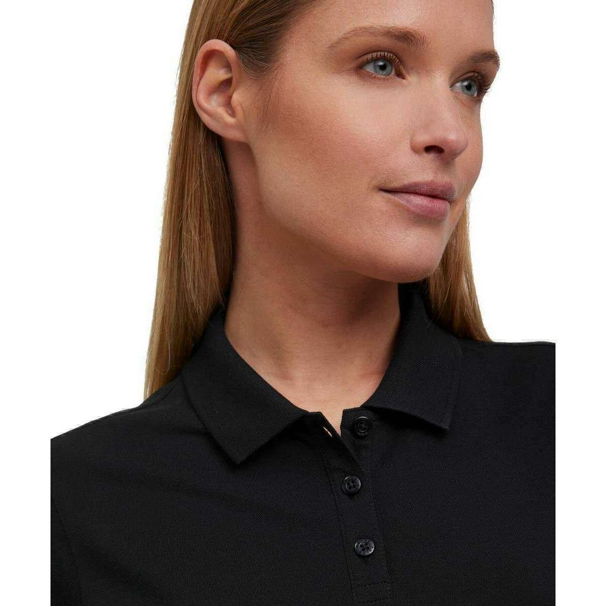 Falke Pima Pique Boxy Polo Shirt - Black - Image 4
