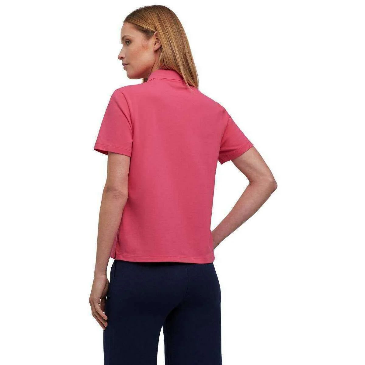 Falke Pima Pique Boxy Polo Shirt  - Fuchsia Pink - Image 3