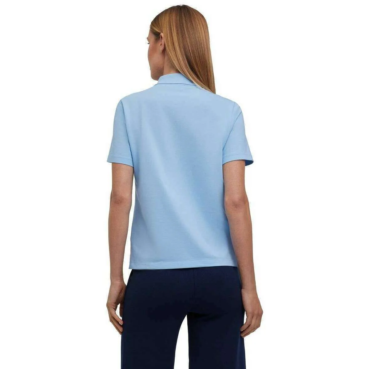 Falke Pima Pique Boxy Polo Shirt - Sky Blue - Image 3