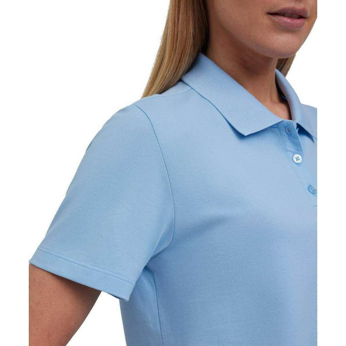 Falke Pima Pique Boxy Polo Shirt - Sky Blue - Image 4