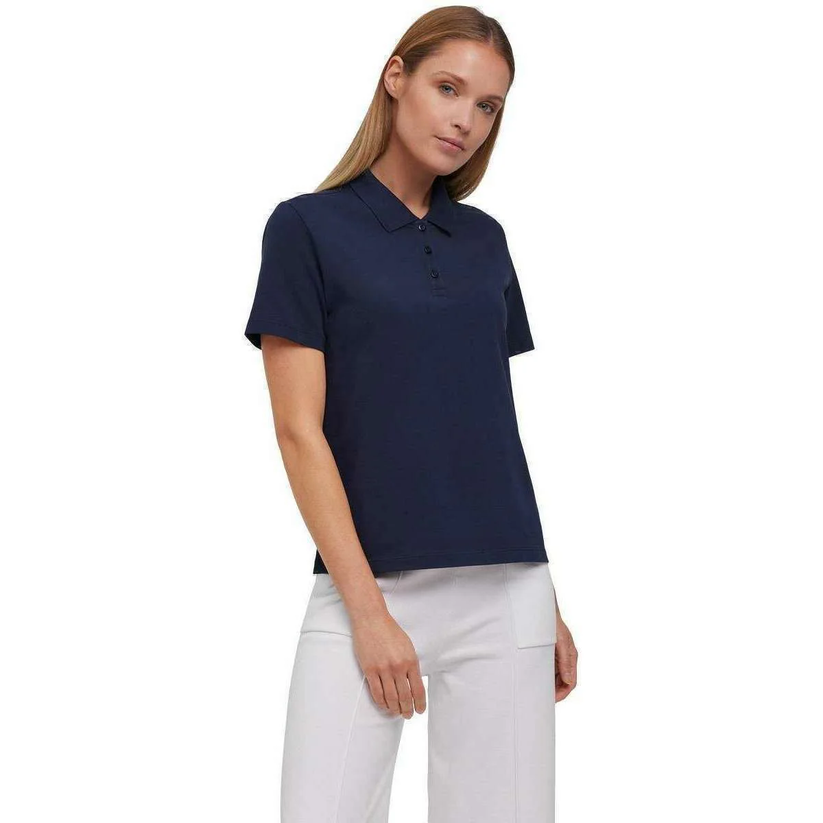 Falke Pima Pique Boxy Polo Shirt - Space Blue - Image 2