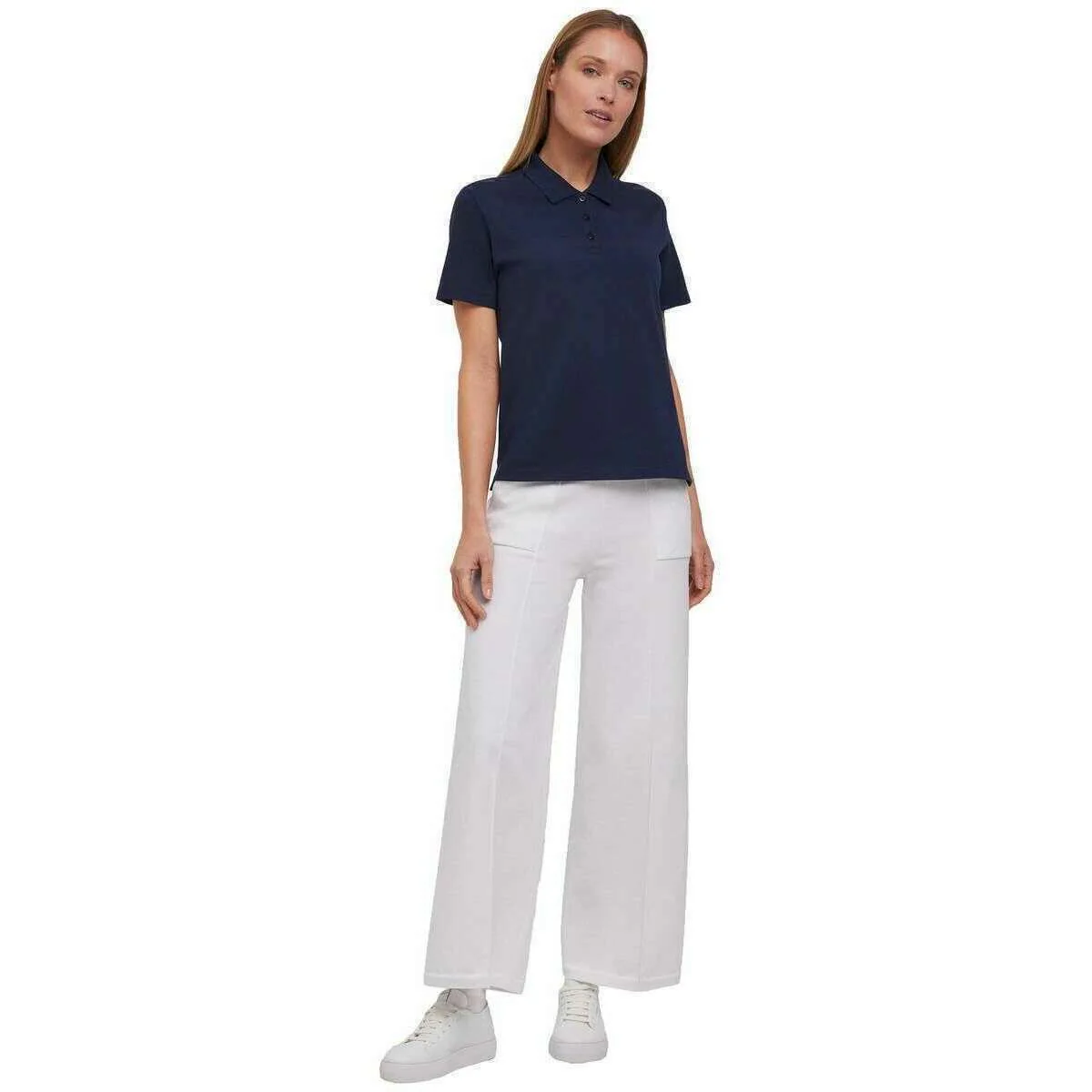Falke Pima Pique Boxy Polo Shirt - Space Blue - Image 6