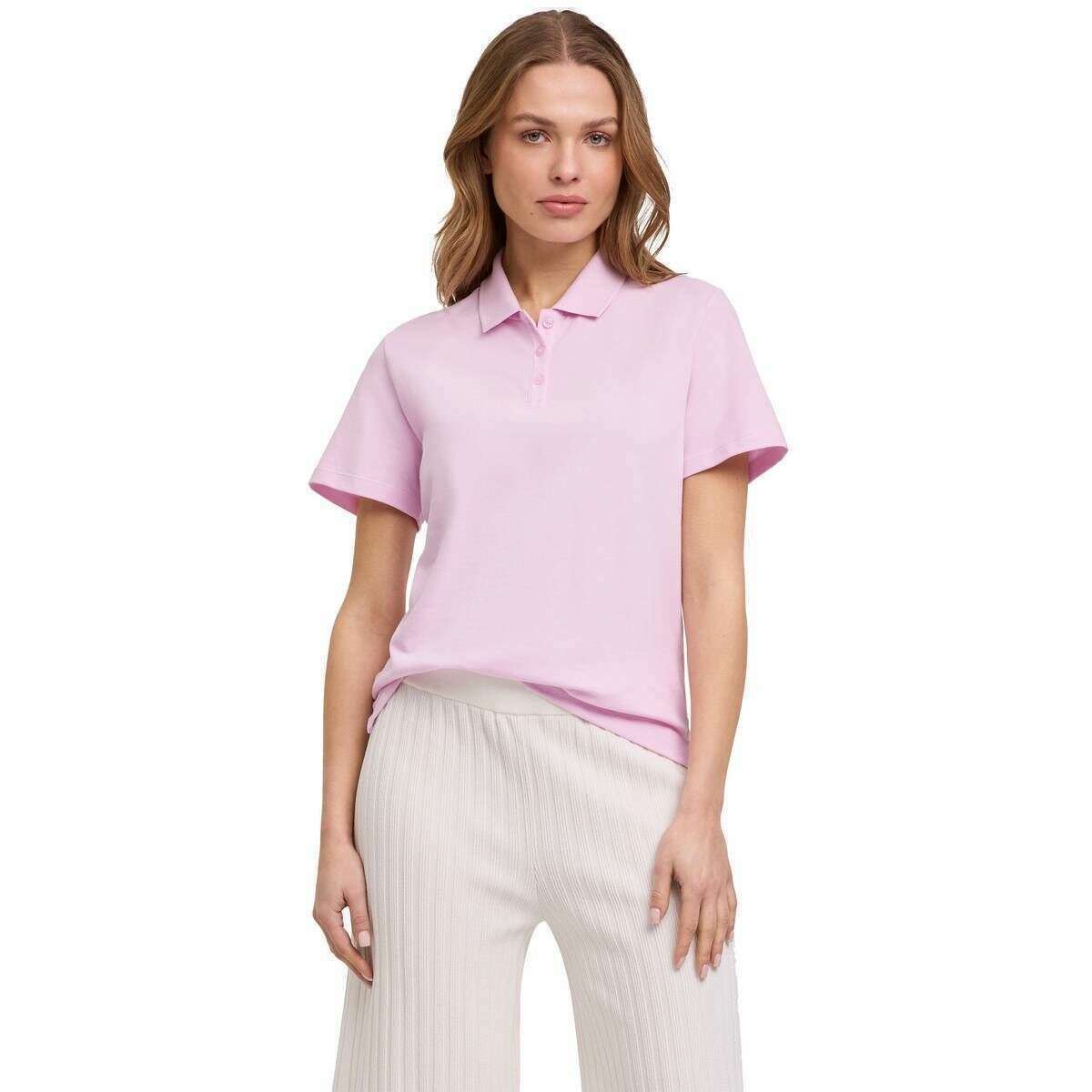 Falke Pima Pique Boxy Polo Shirt  - Sport Rose Pink - Image 2