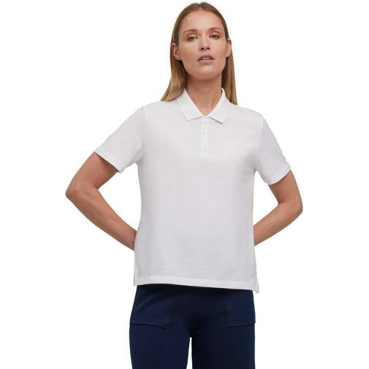 Falke Pima Pique Boxy Polo Shirt - White - Image 2