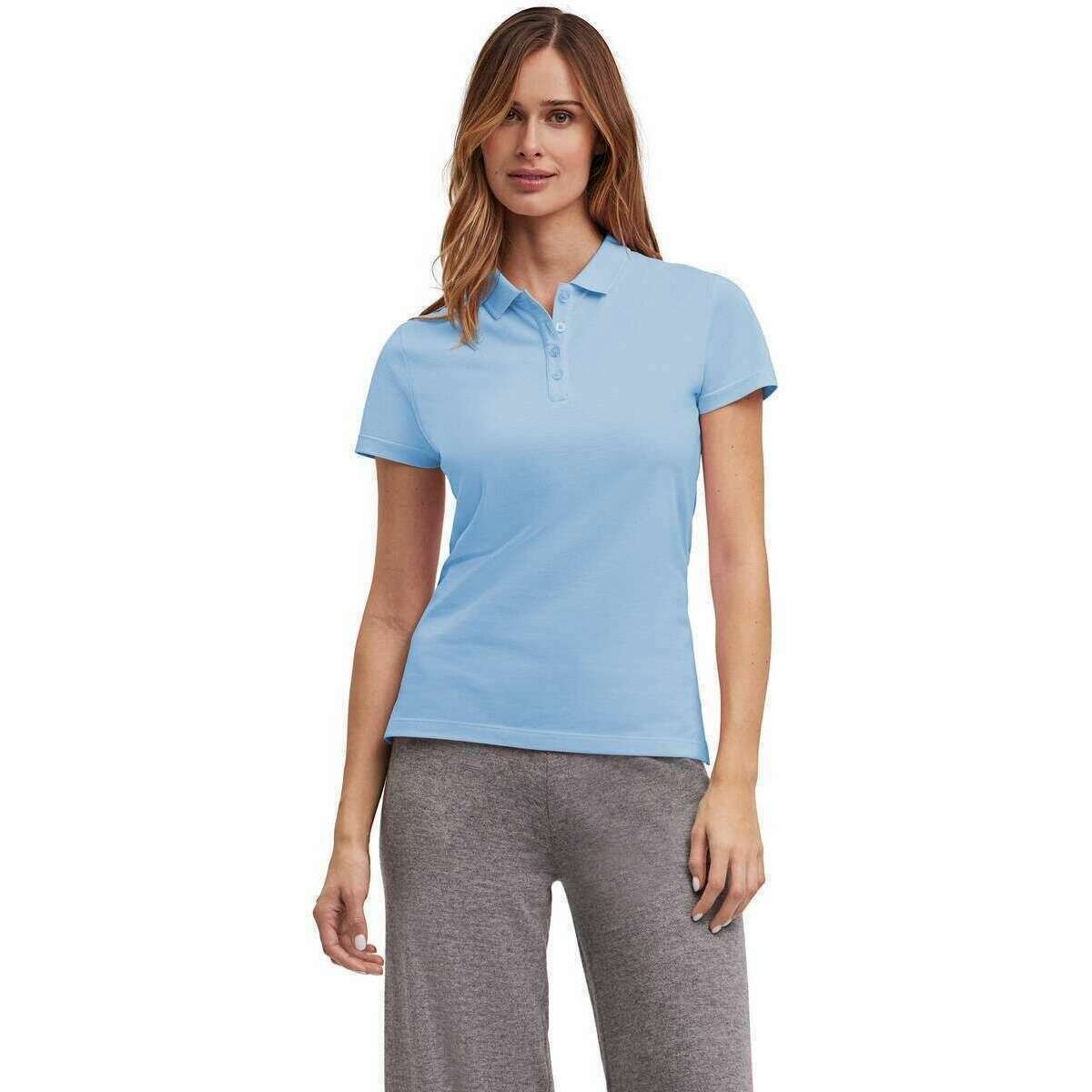 Falke Pima Pique Polo Shirt - Sky Blue - Image 2