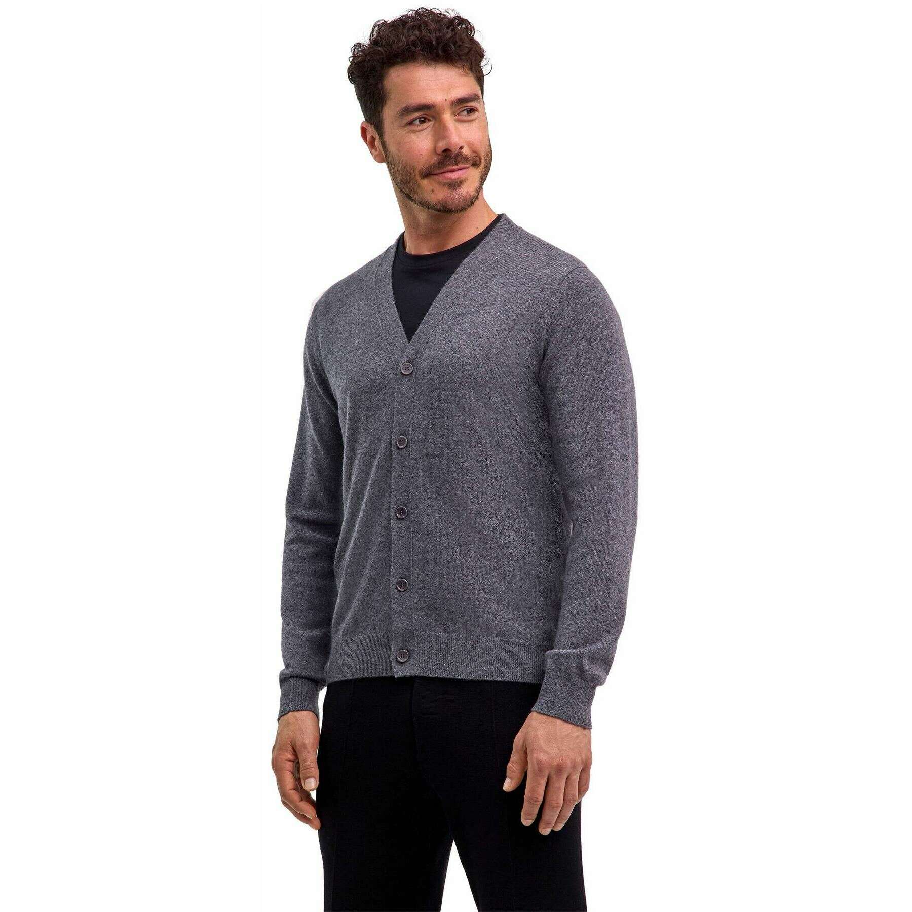 Falke Pure Cashmere Cardigan - Dark Grey Heather - Image 2