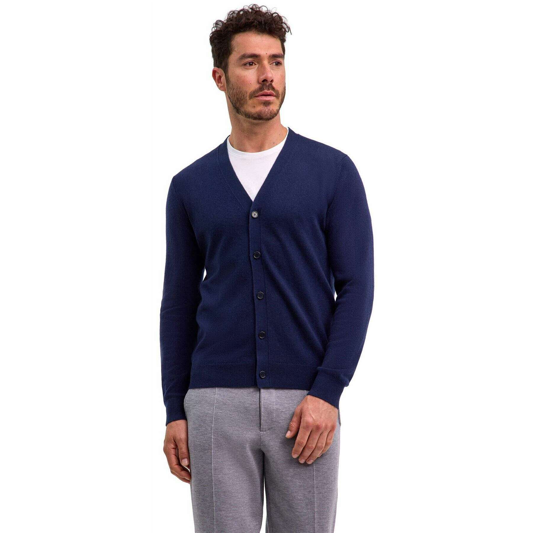 Falke Pure Cashmere Cardigan - Space Blue - Image 2