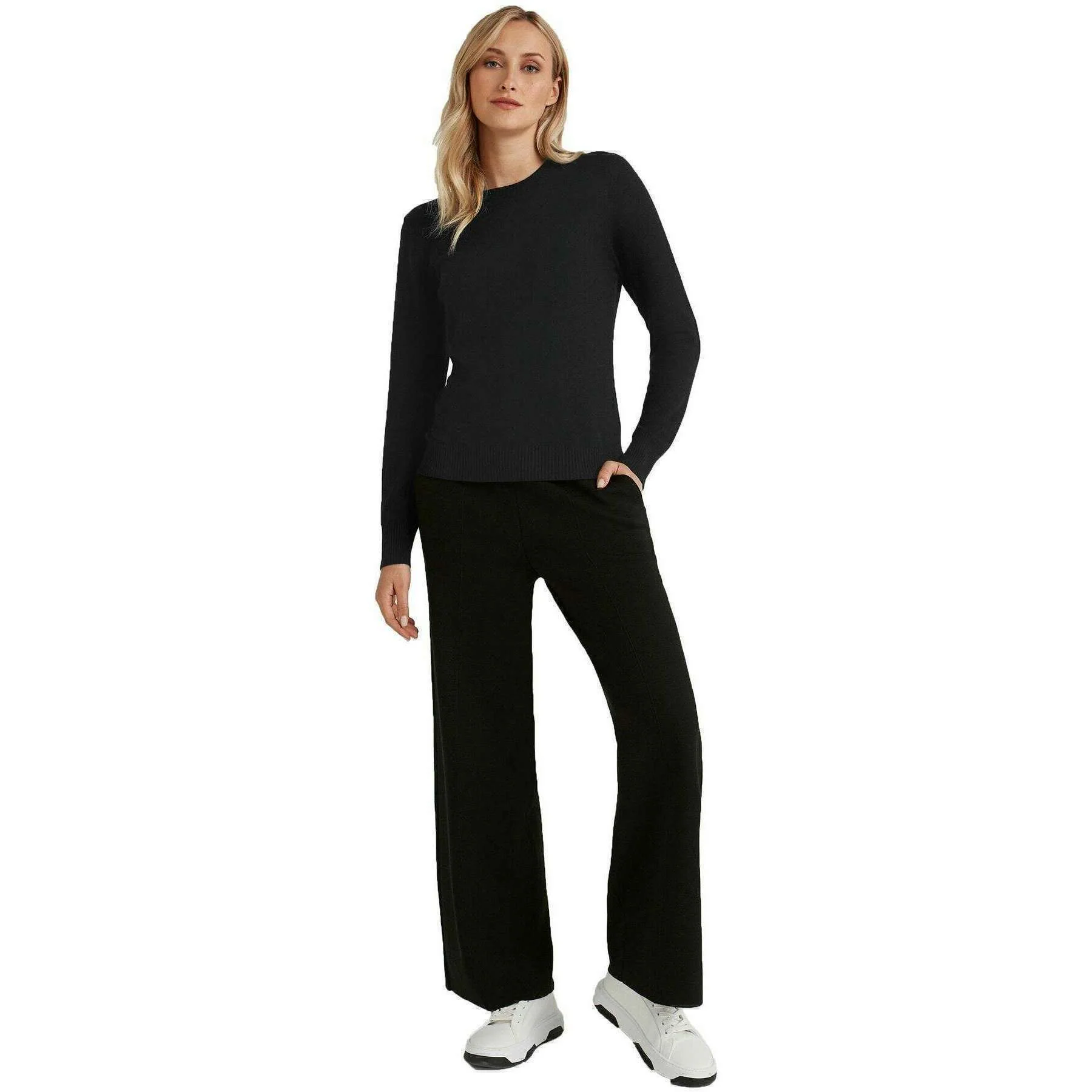 Falke Pure Cashmere Crew Neck Sweater - Black - Image 6