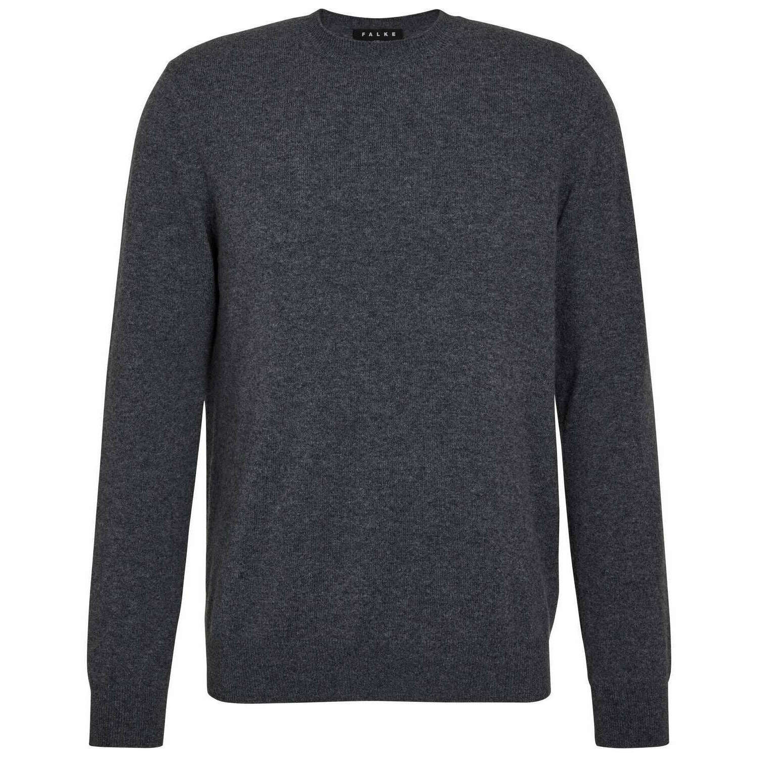 Falke Pure Cashmere Crew Neck Sweater - Dark Grey Heather
