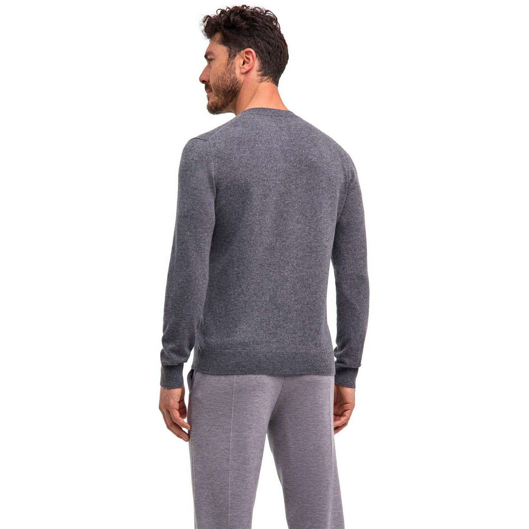 Falke Pure Cashmere Crew Neck Sweater - Dark Grey Heather - Image 3