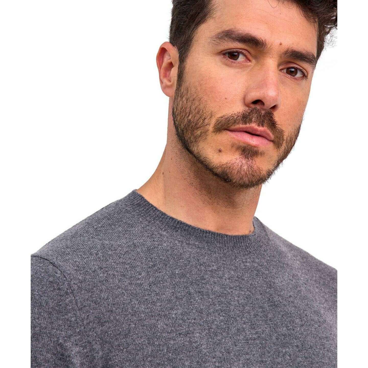 Falke Pure Cashmere Crew Neck Sweater - Dark Grey Heather - Image 4