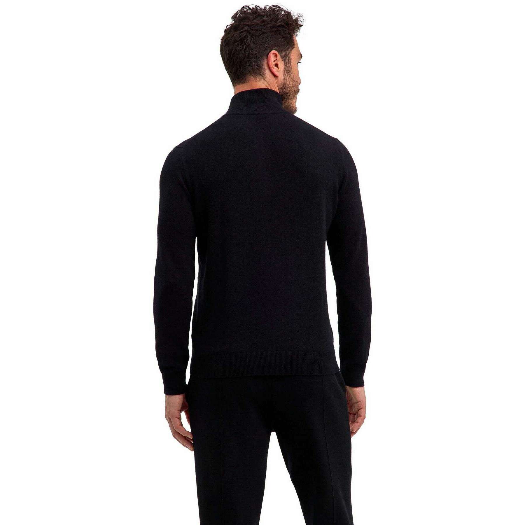 Falke Pure Cashmere Half-Zip Sweater - Black - Image 3