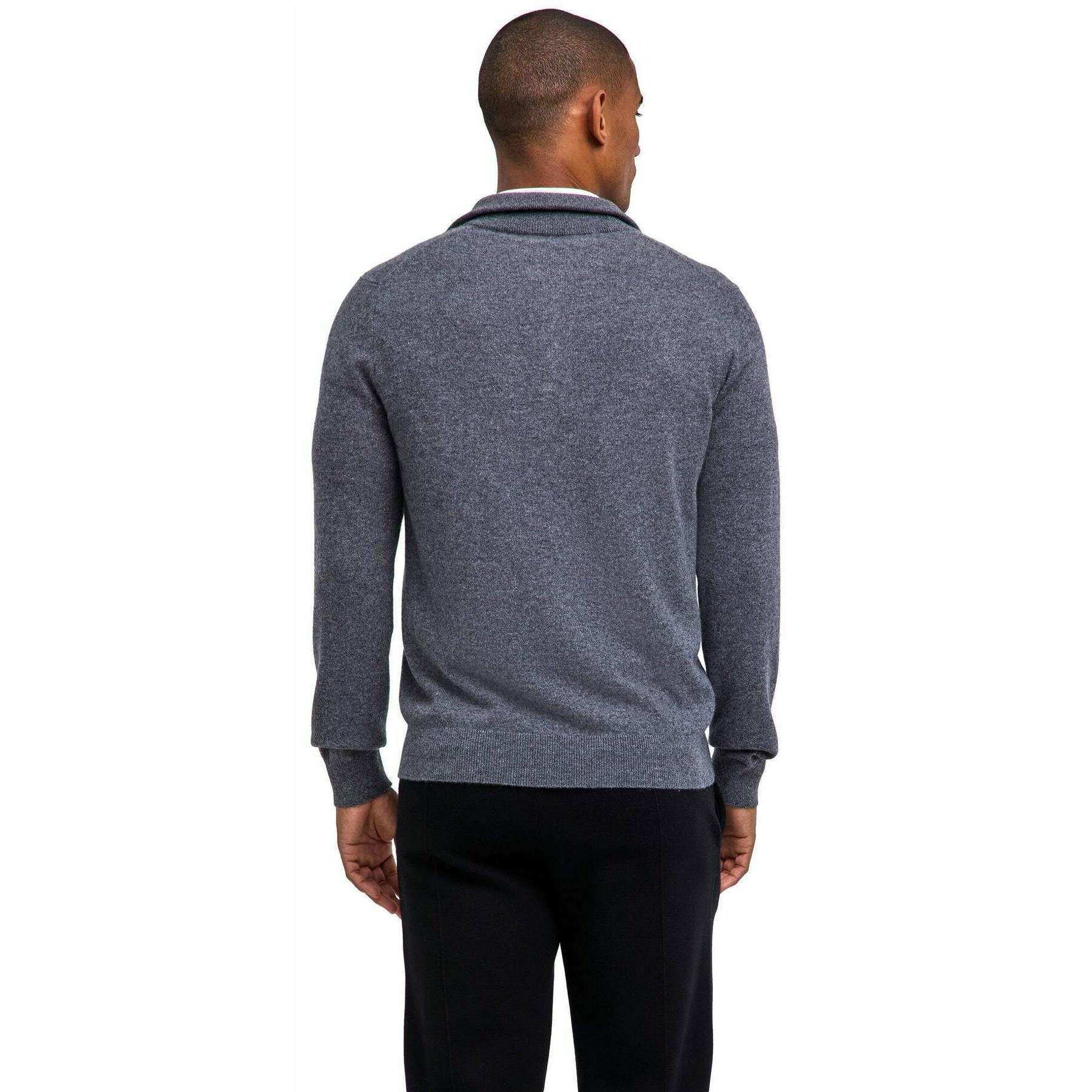 Falke Pure Cashmere Half-Zip Sweater - Dark Grey Heather - Image 3