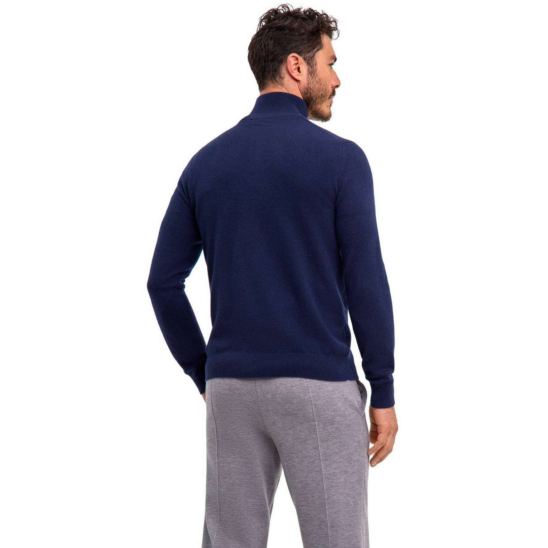 Falke Pure Cashmere Half-Zip Sweater - Space Blue - Image 3