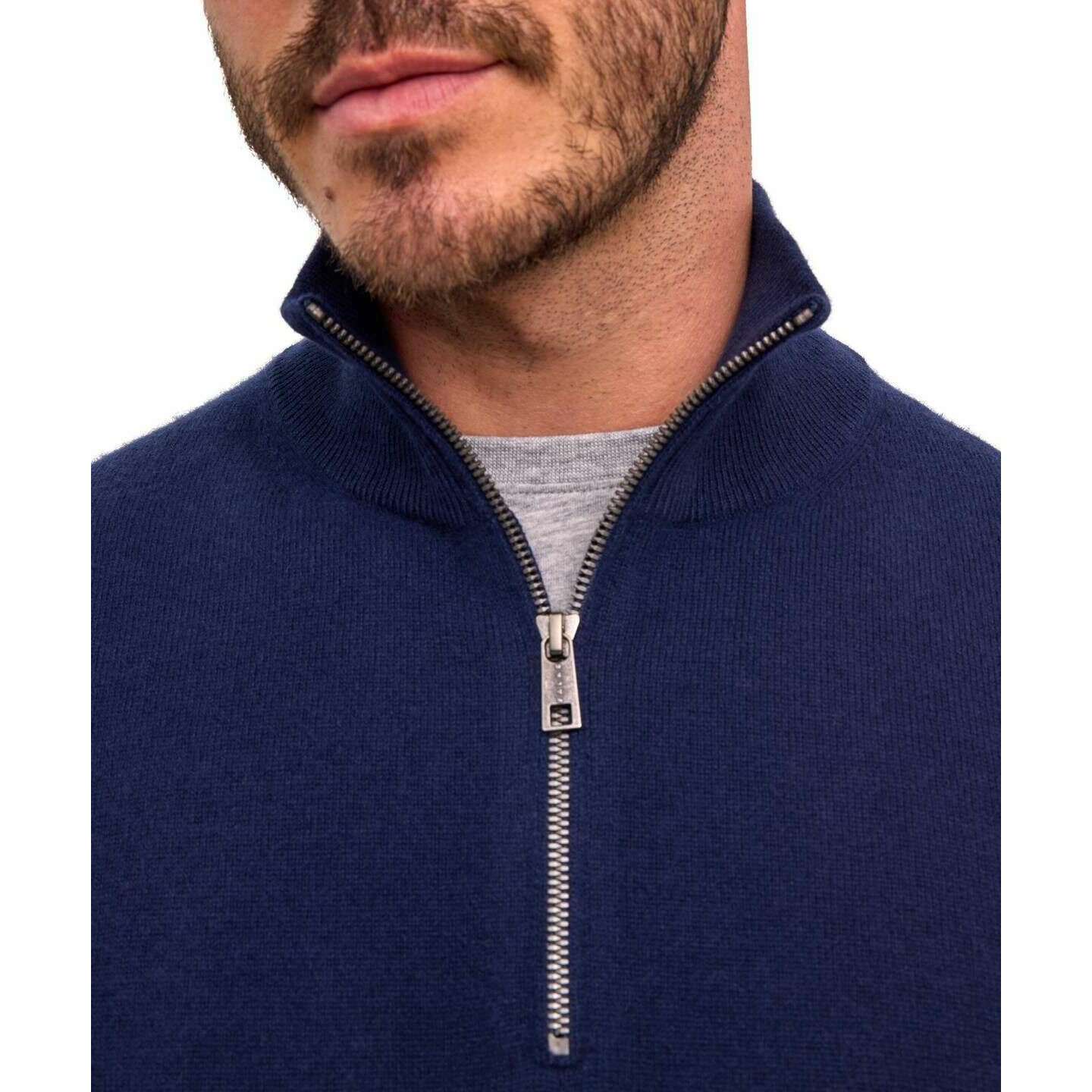 Falke Pure Cashmere Half-Zip Sweater - Space Blue - Image 4