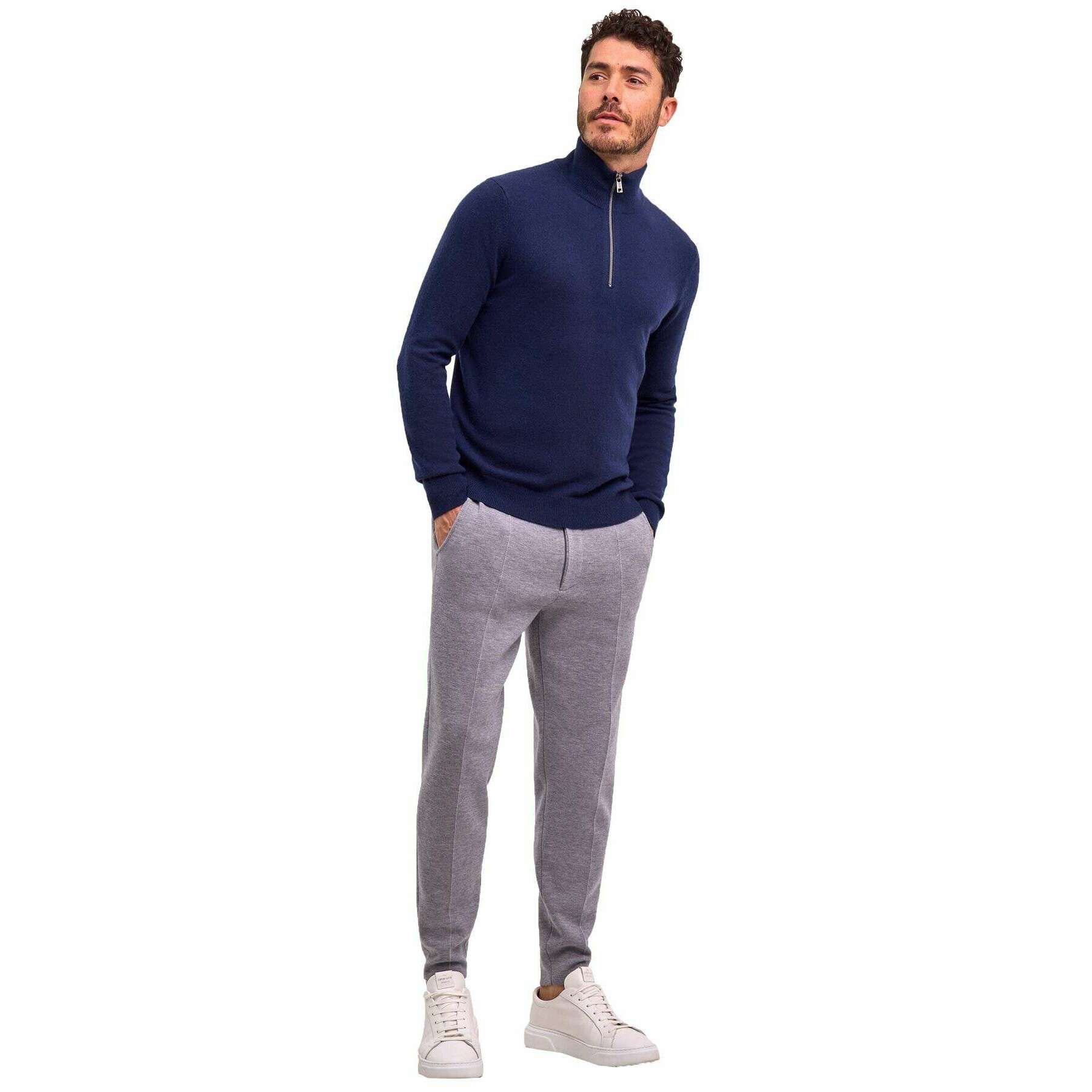 Falke Pure Cashmere Half-Zip Sweater - Space Blue - Image 6