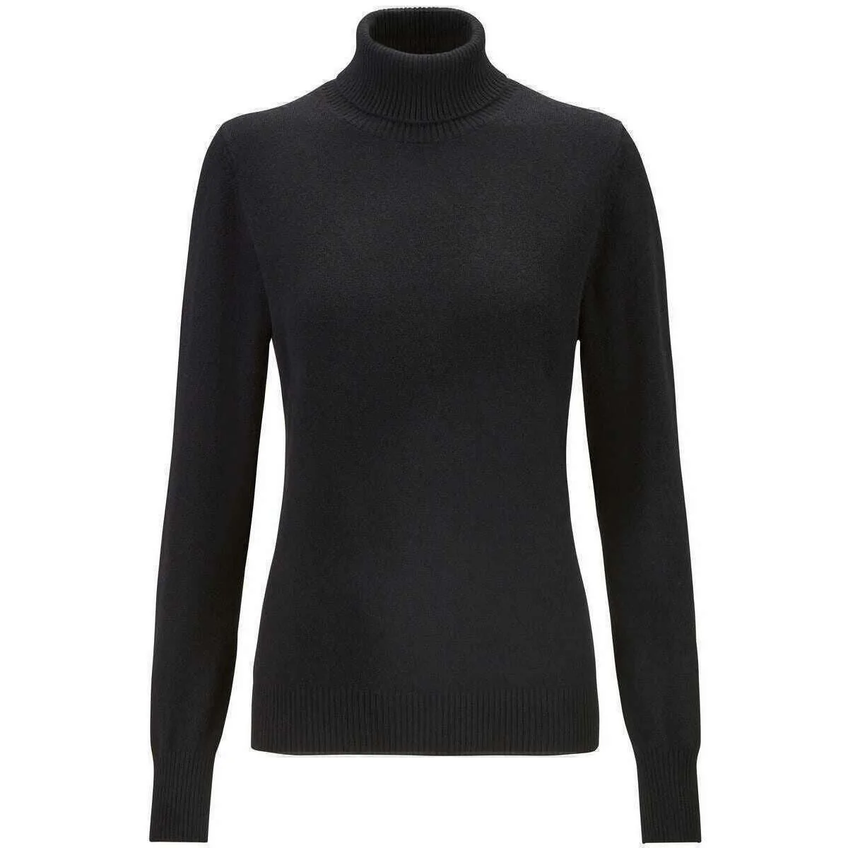 Falke Pure Cashmere Roll Neck Sweater - Black