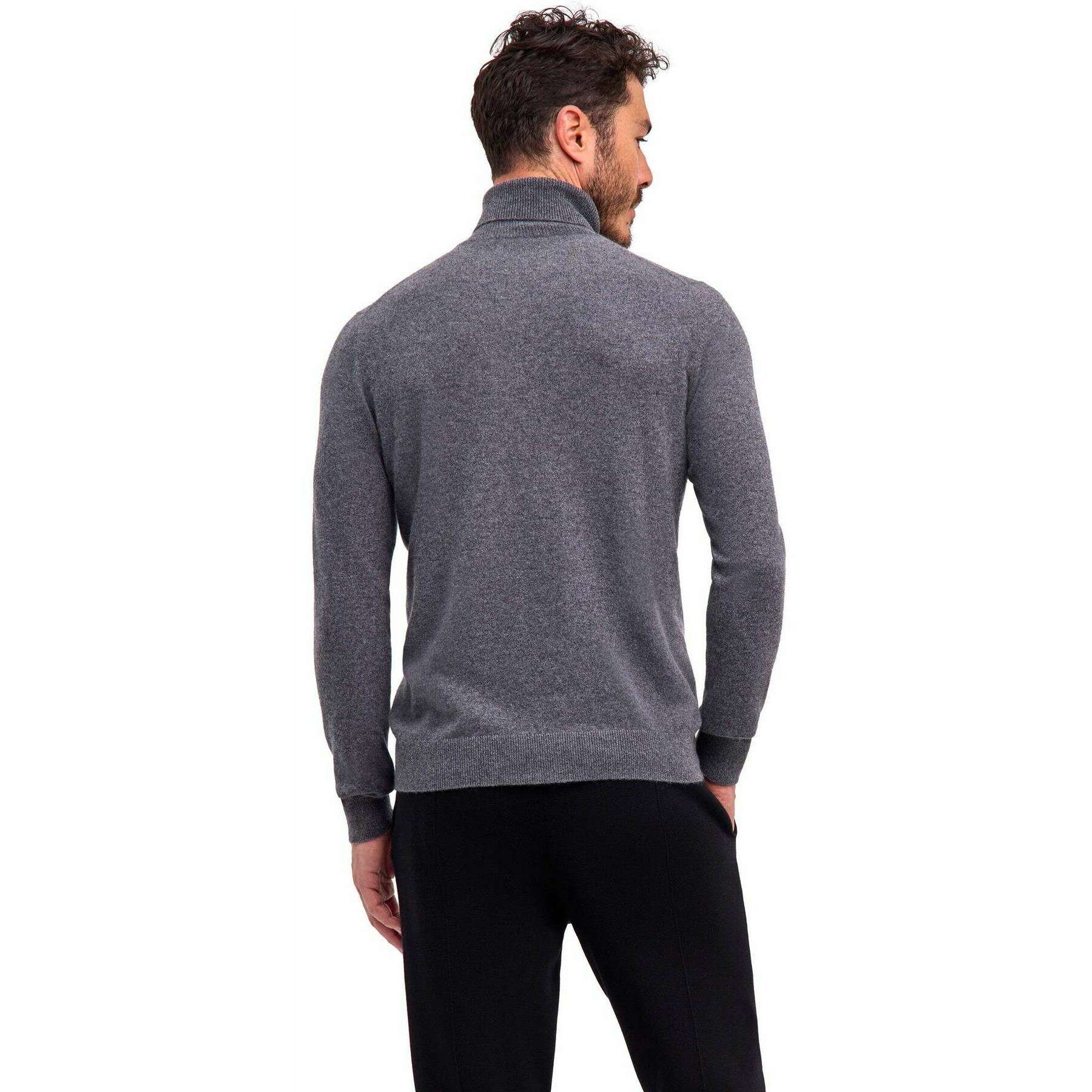 Falke Pure Cashmere Roll Neck Sweater - Dark Grey Heather - Image 3