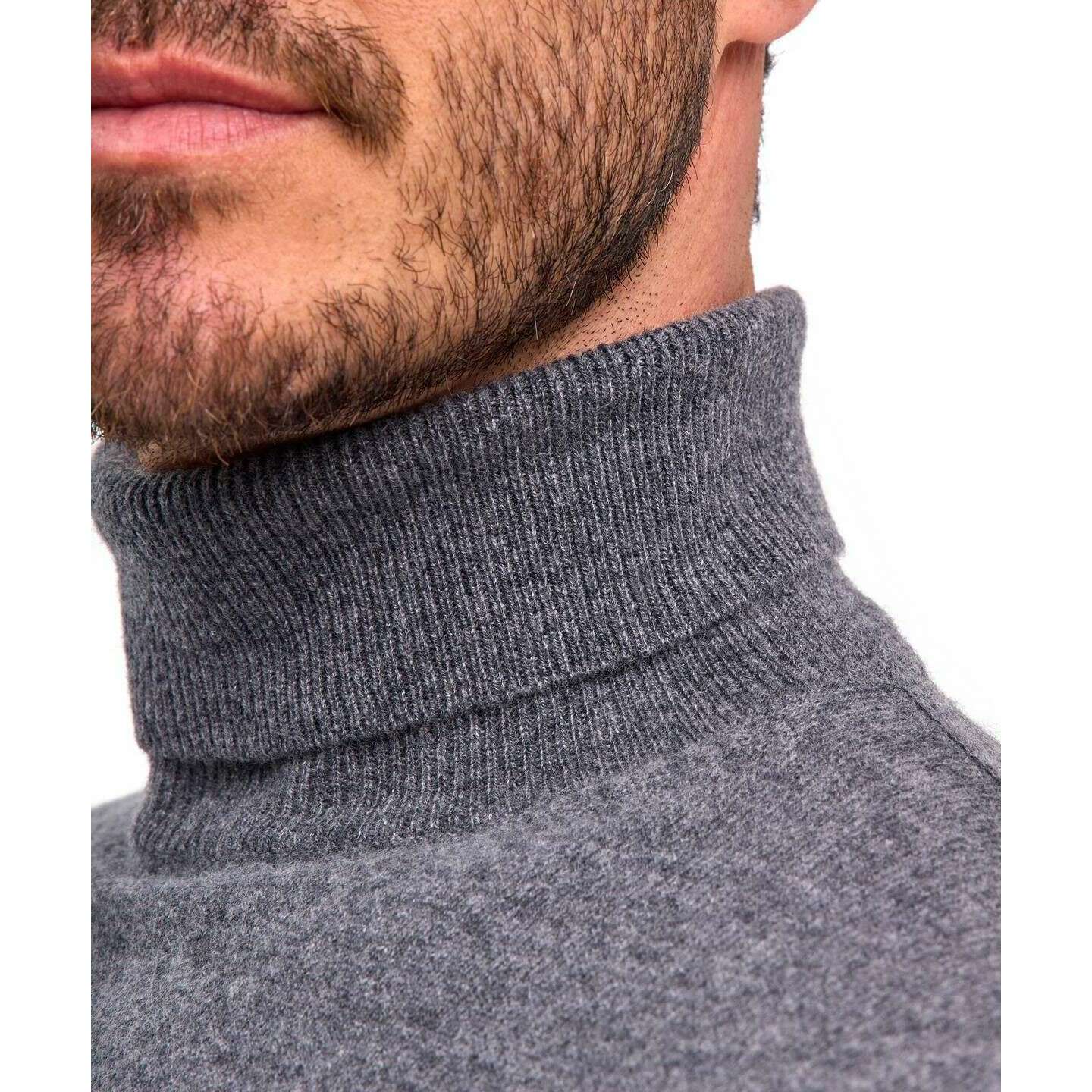 Falke Pure Cashmere Roll Neck Sweater - Dark Grey Heather - Image 4