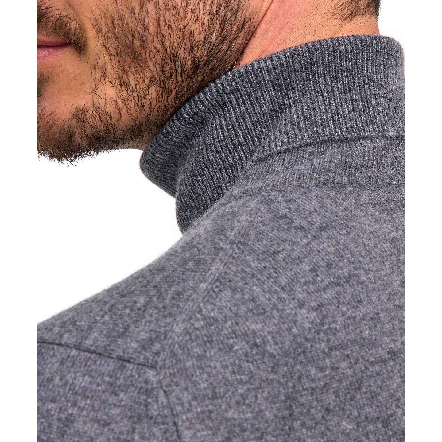 Falke Pure Cashmere Roll Neck Sweater - Dark Grey Heather - Image 5