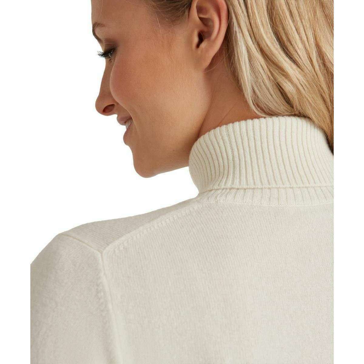 Falke Pure Cashmere Roll Neck Sweater - Off White - Image 5