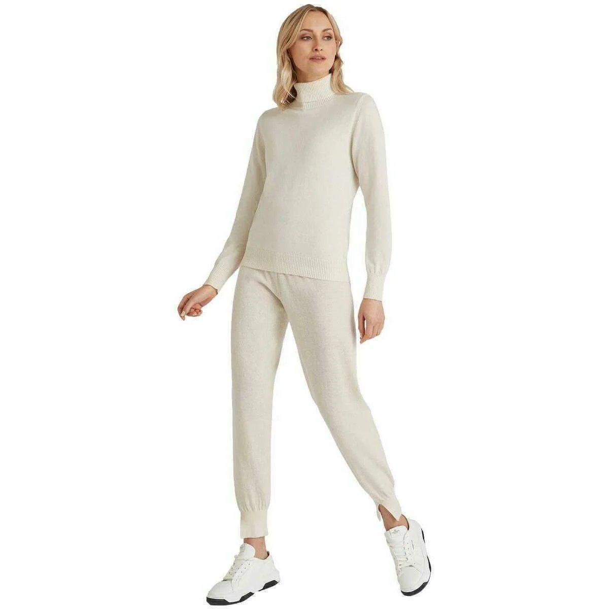 Falke Pure Cashmere Roll Neck Sweater - Off White - Image 6