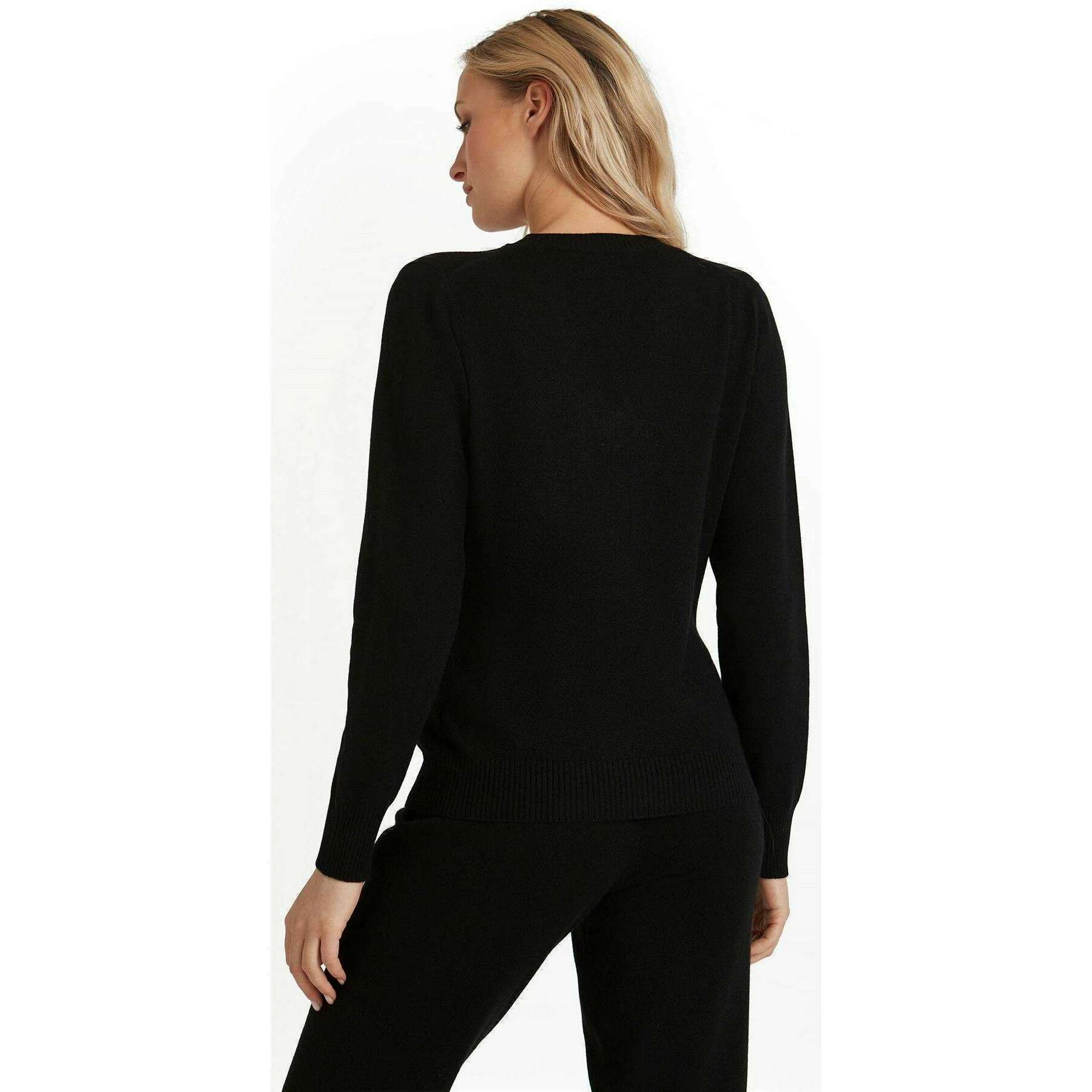 Falke Pure Cashmere V-Neck Sweater - Black - Image 3