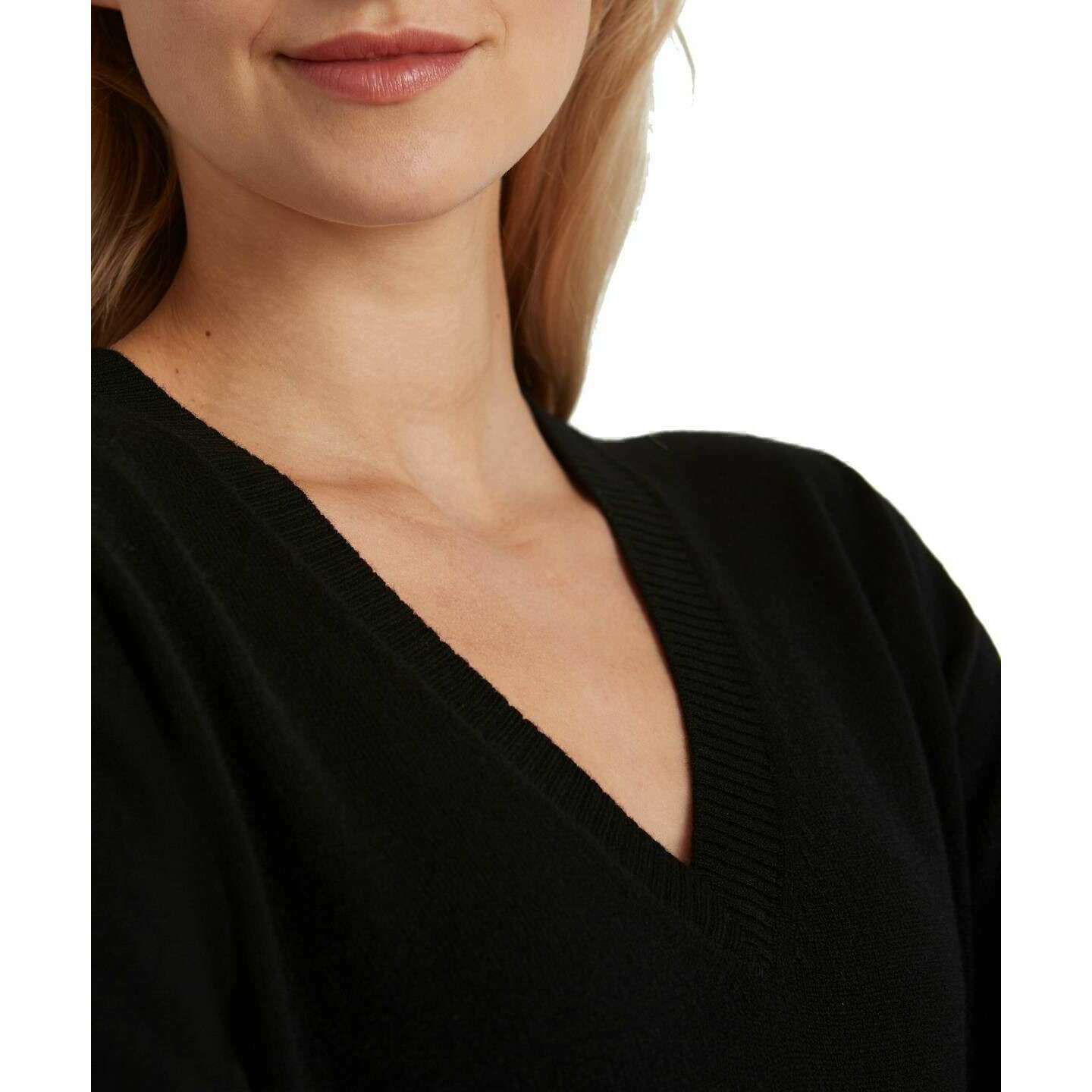 Falke Pure Cashmere V-Neck Sweater - Black - Image 4