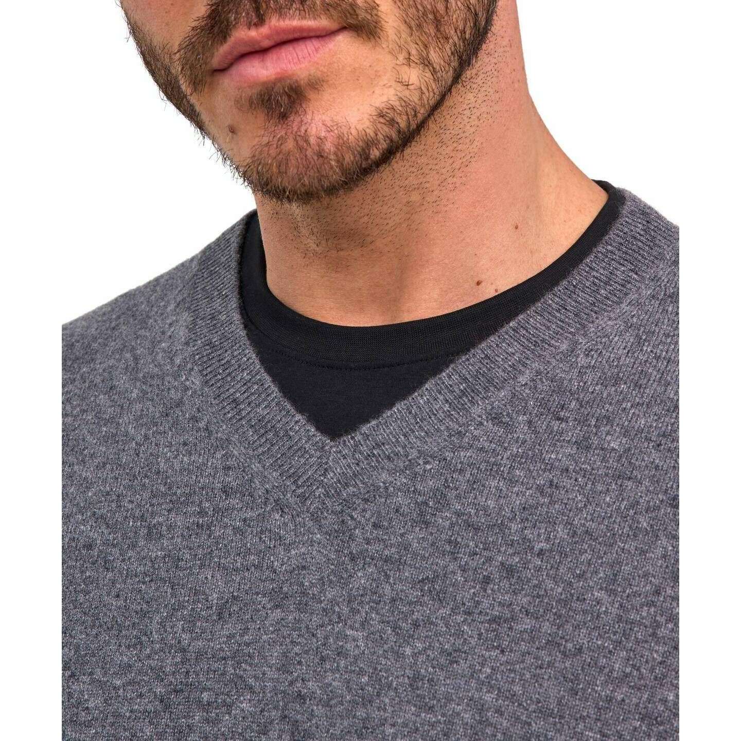 Falke Pure Cashmere V-Neck Sweater - Dark Grey Heather - Image 4