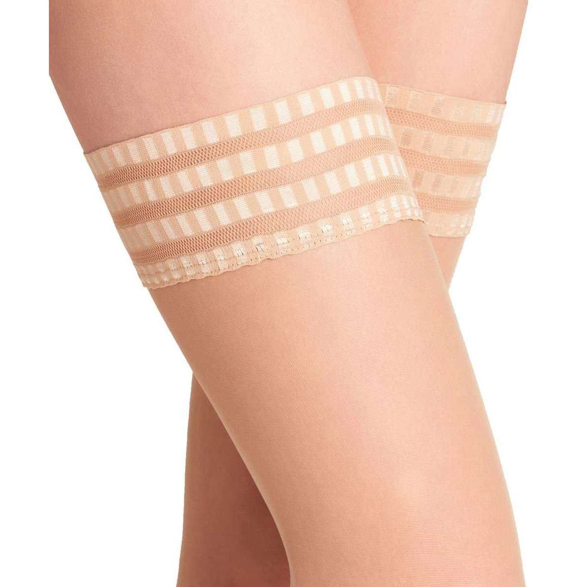 Falke Pure Matt 20 Denier Stay Up Stockings - Golden Tan - Image 6