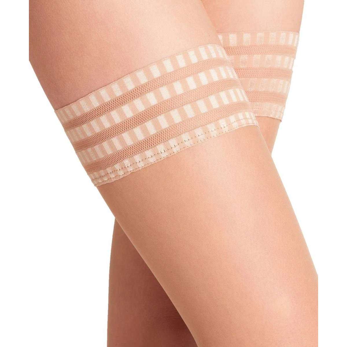 Falke Pure Matt 20 Denier Stay Up Stockings - Powder Tan - Image 6