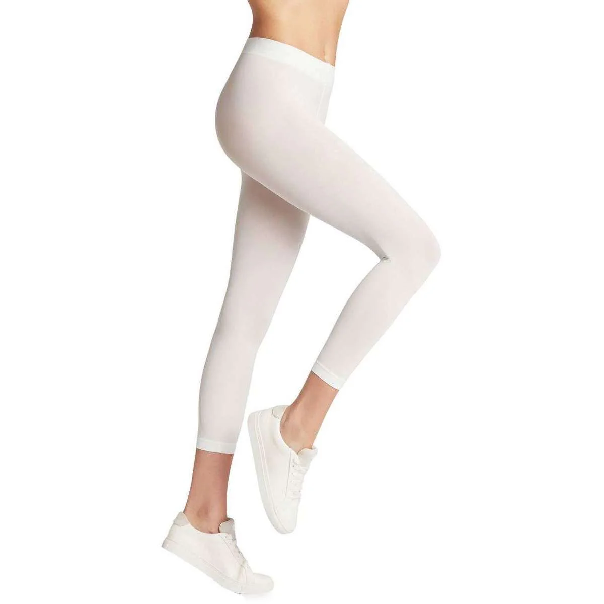 Falke Pure Matt 50 Denier Capri Leggings - White - Image 3