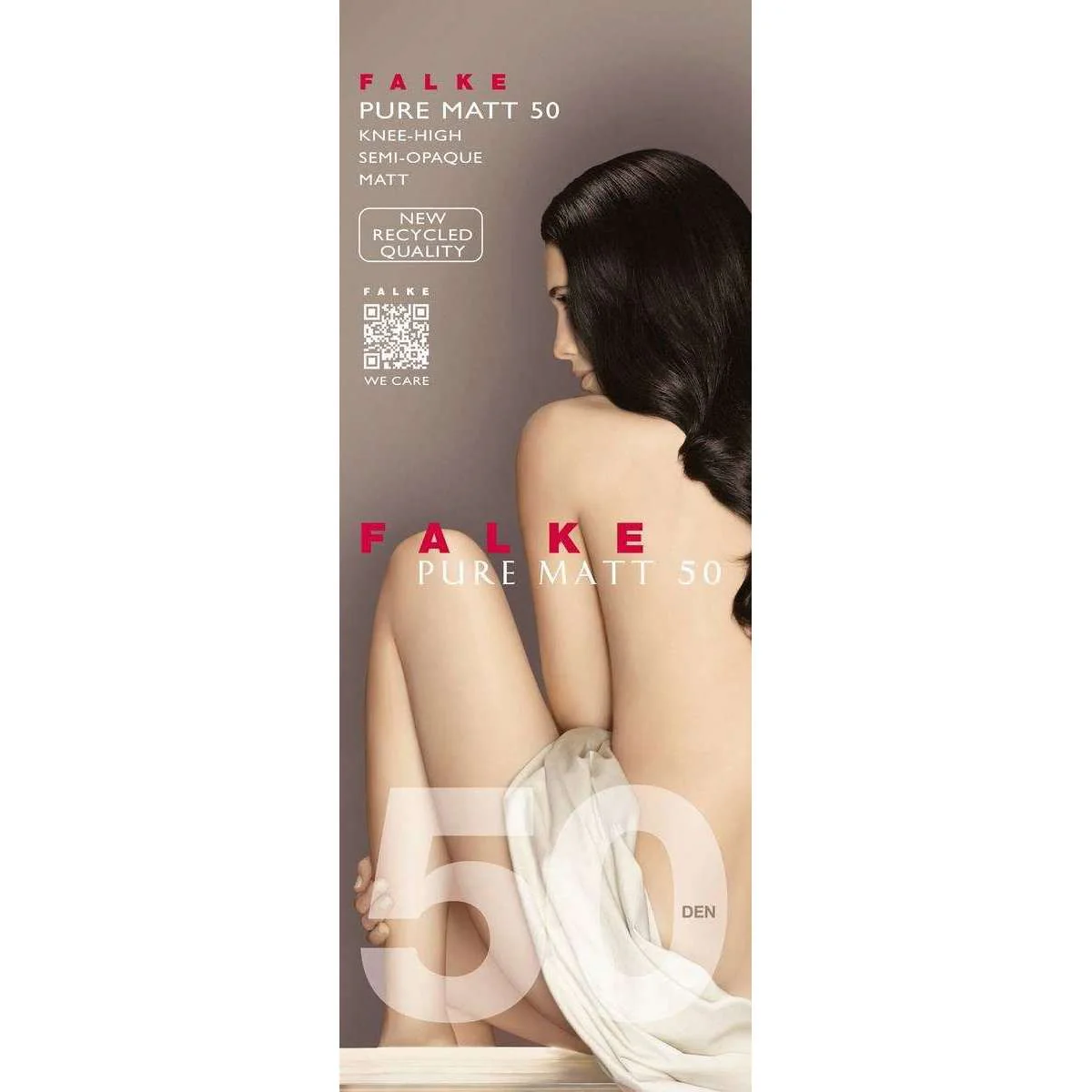 Falke Pure Matt 50 Denier Knee-High Tights - Black - Image 6