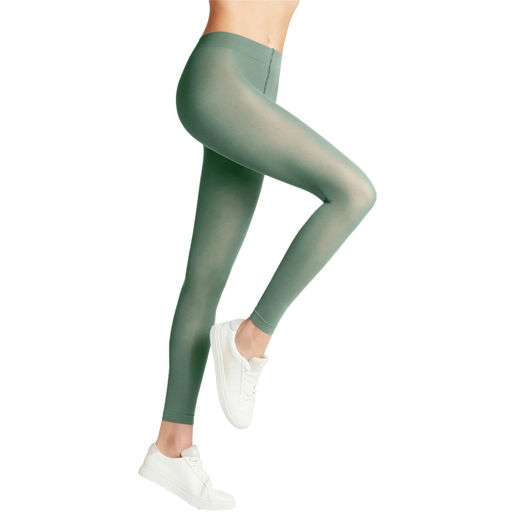 Falke Pure Matt 50 Denier Leggings - Sage Green - Image 3