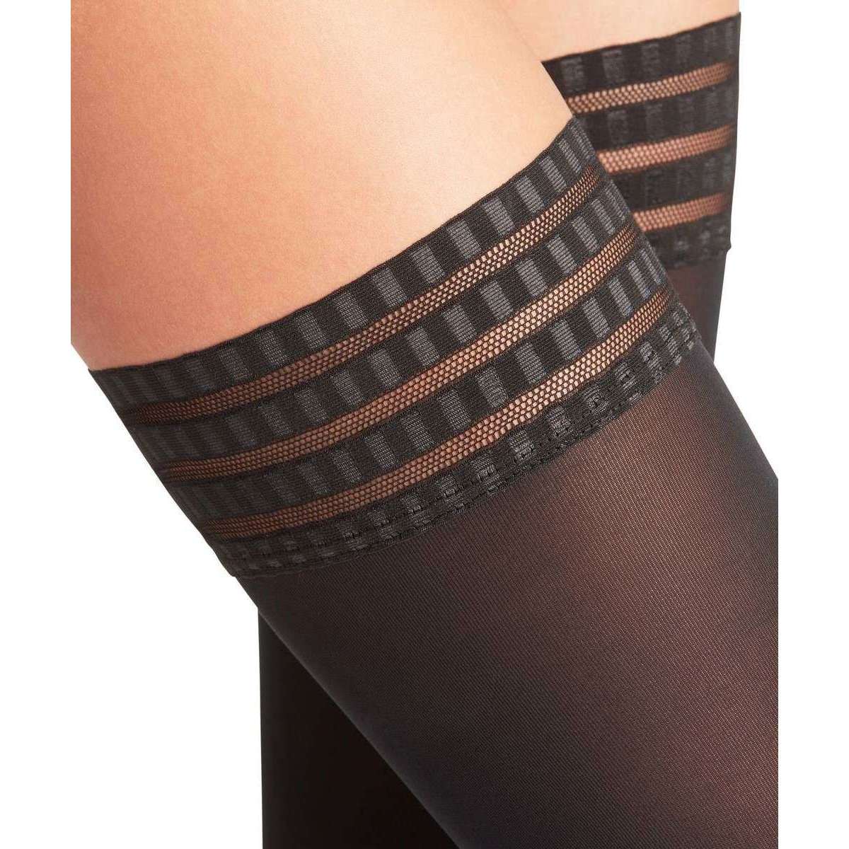 Falke Pure Matt 50 Denier Stay Ups - Black - Image 4