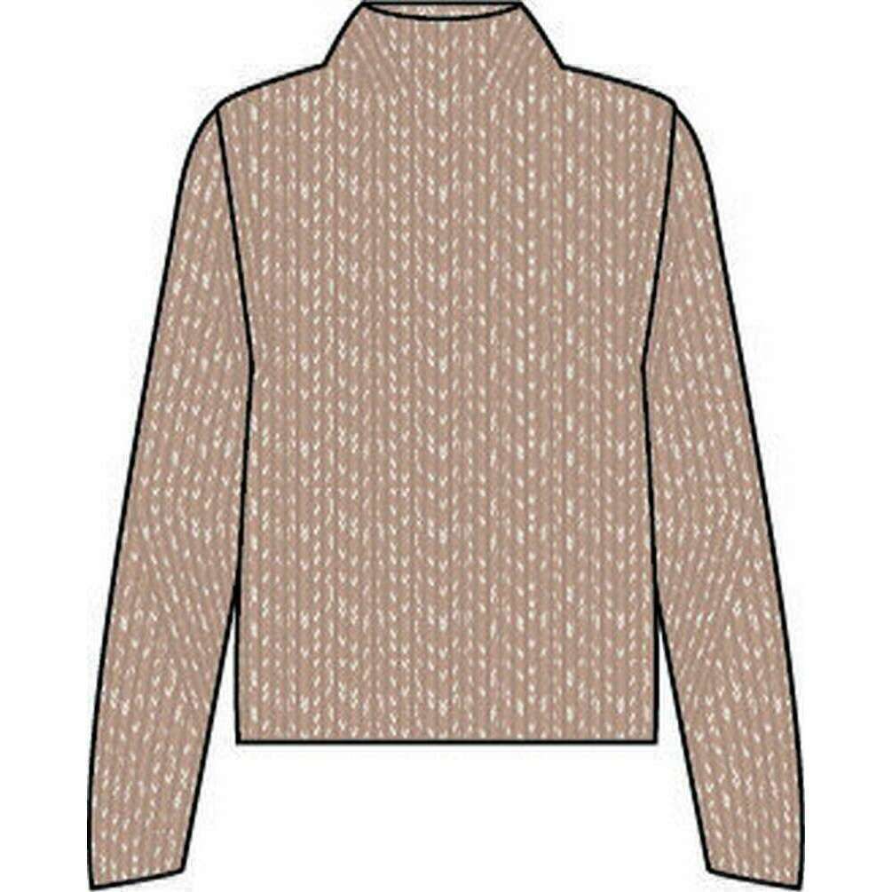 Falke Ribbed Lambswool Mock Neck Sweater - Sand Beige - Image 2