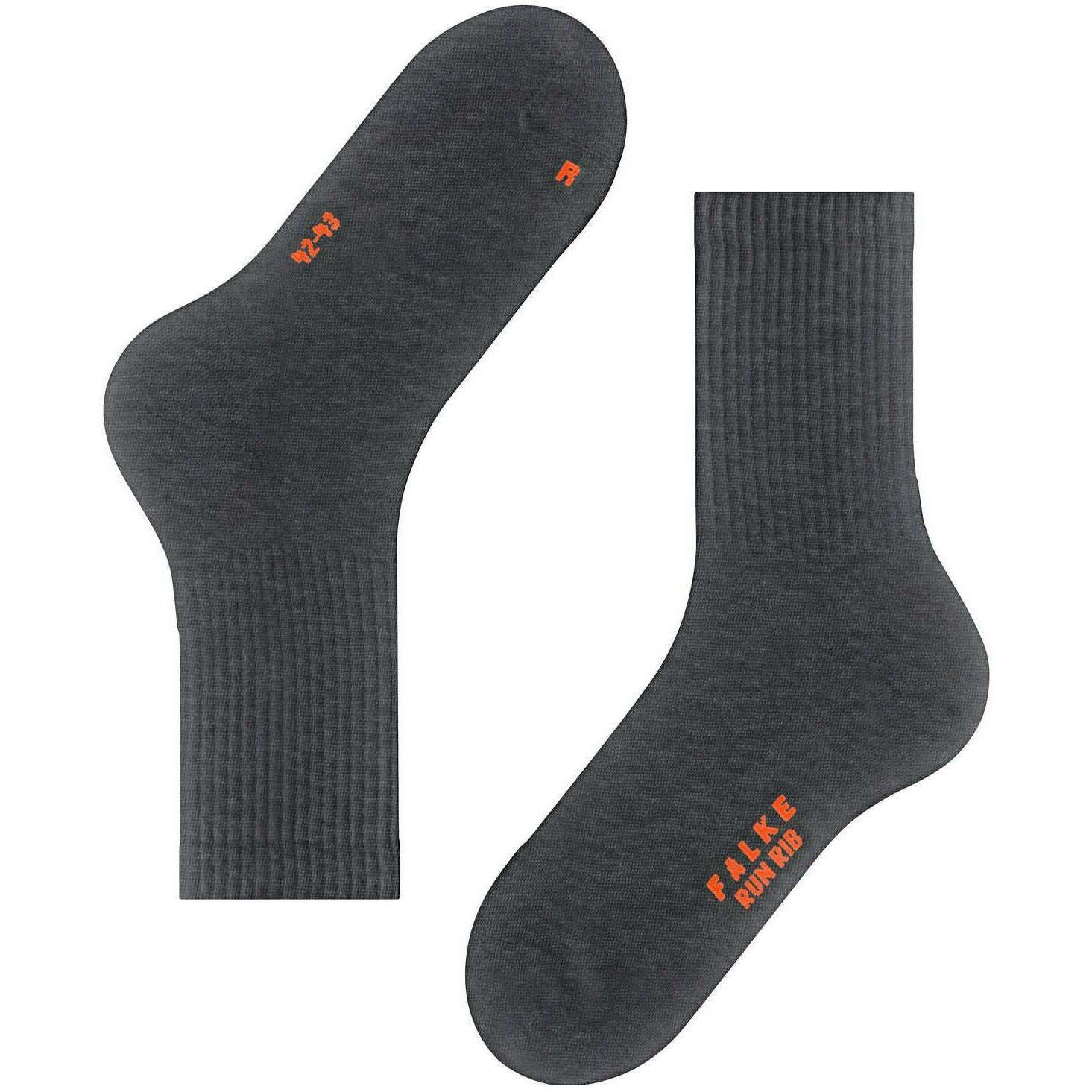 Falke Run Rib Crew Socks - Dark Grey - Image 5