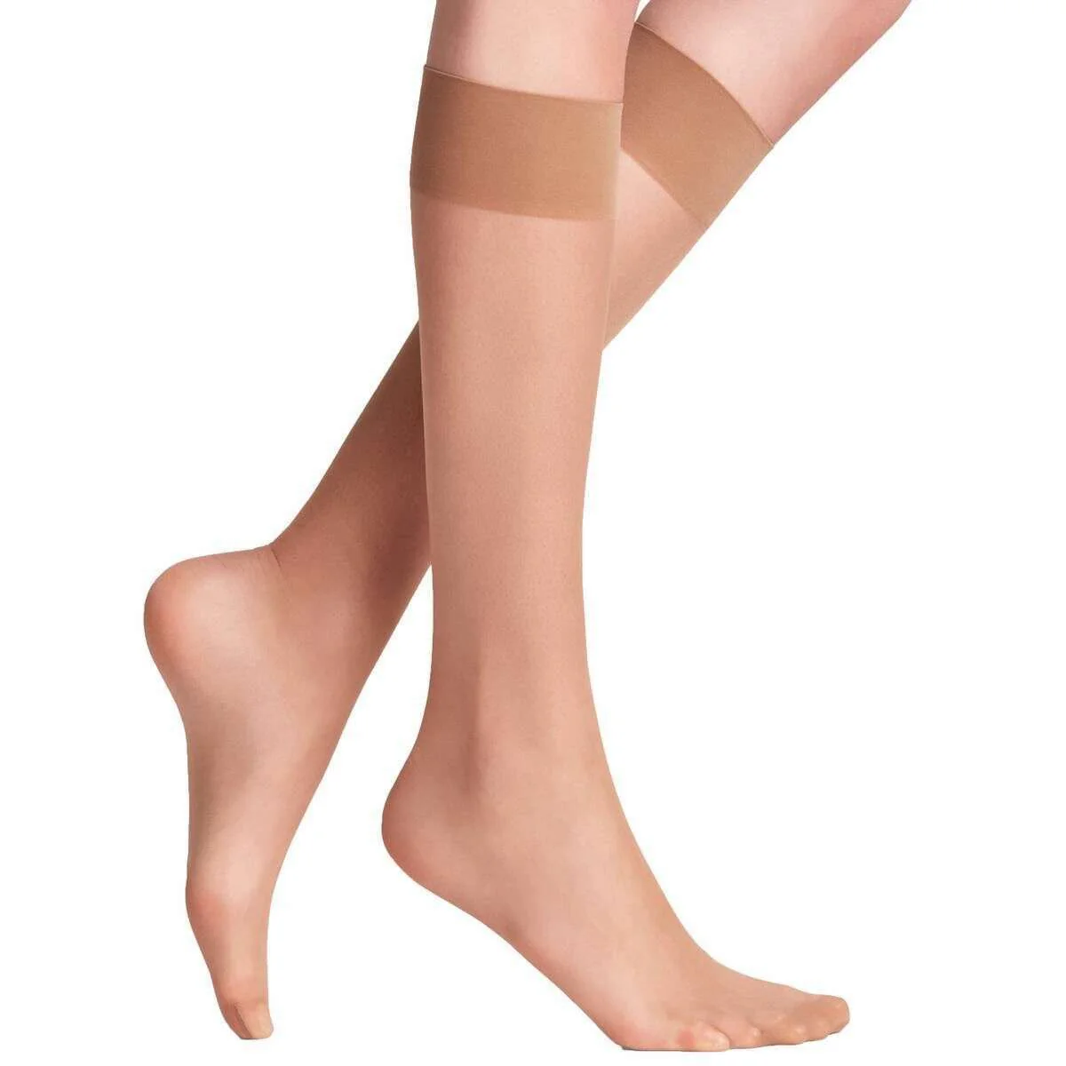 Falke Seidenglatt 15 Denier Knee High Socks - Sun Beige - Image 2
